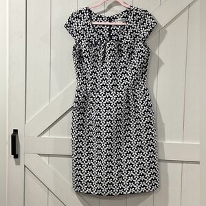 Shelby & Palmer Navy and White Midi Dress